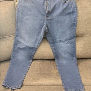 Avenue Women's Straight Leg Blue Jeans